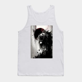 Lion Roaring Into The Night Sky Tank Top